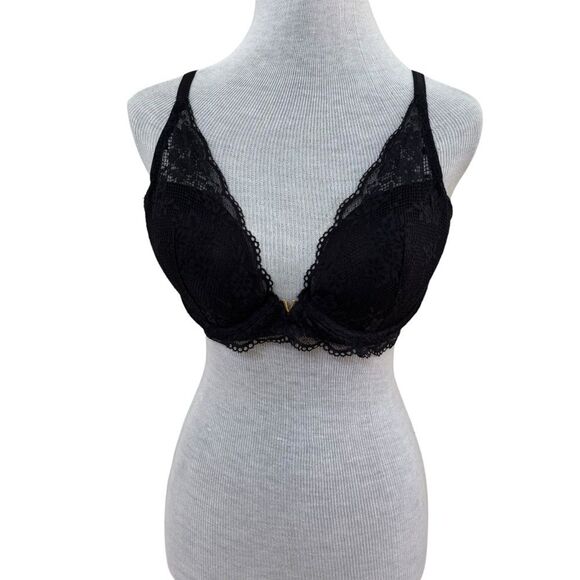 Victoria’s Secret Plunge 36D Elegant Black Lace Bra - Picture 1 of 3